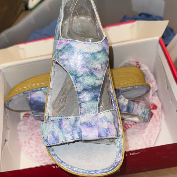 Alegria Women's Blue and Gray Sandals - Picture 8 of 9